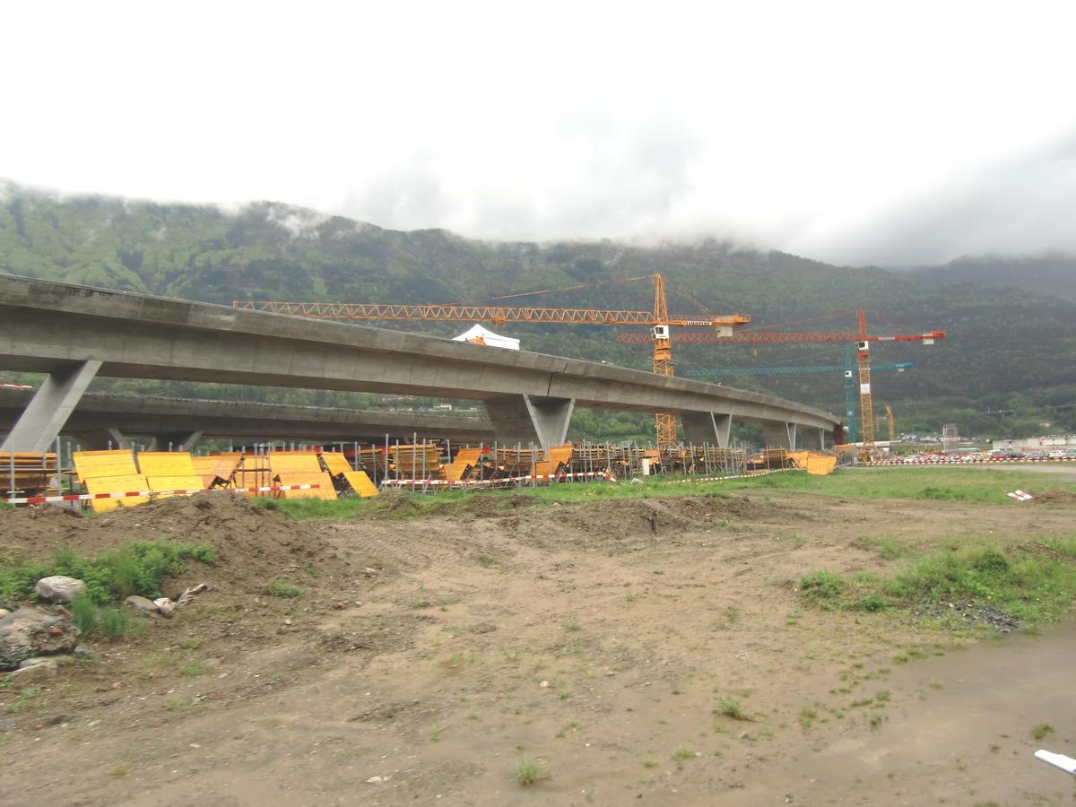 Monte Ceneri basis Tunnel northern access Viaducts under construction 