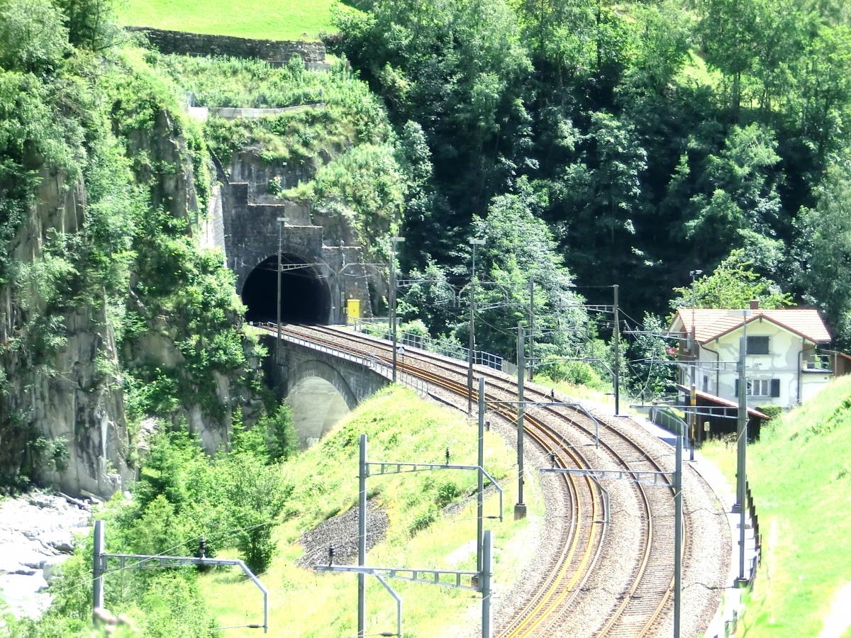 Wattinger Kehrtunnel lower portal and Untere Wattinger Brücke 
