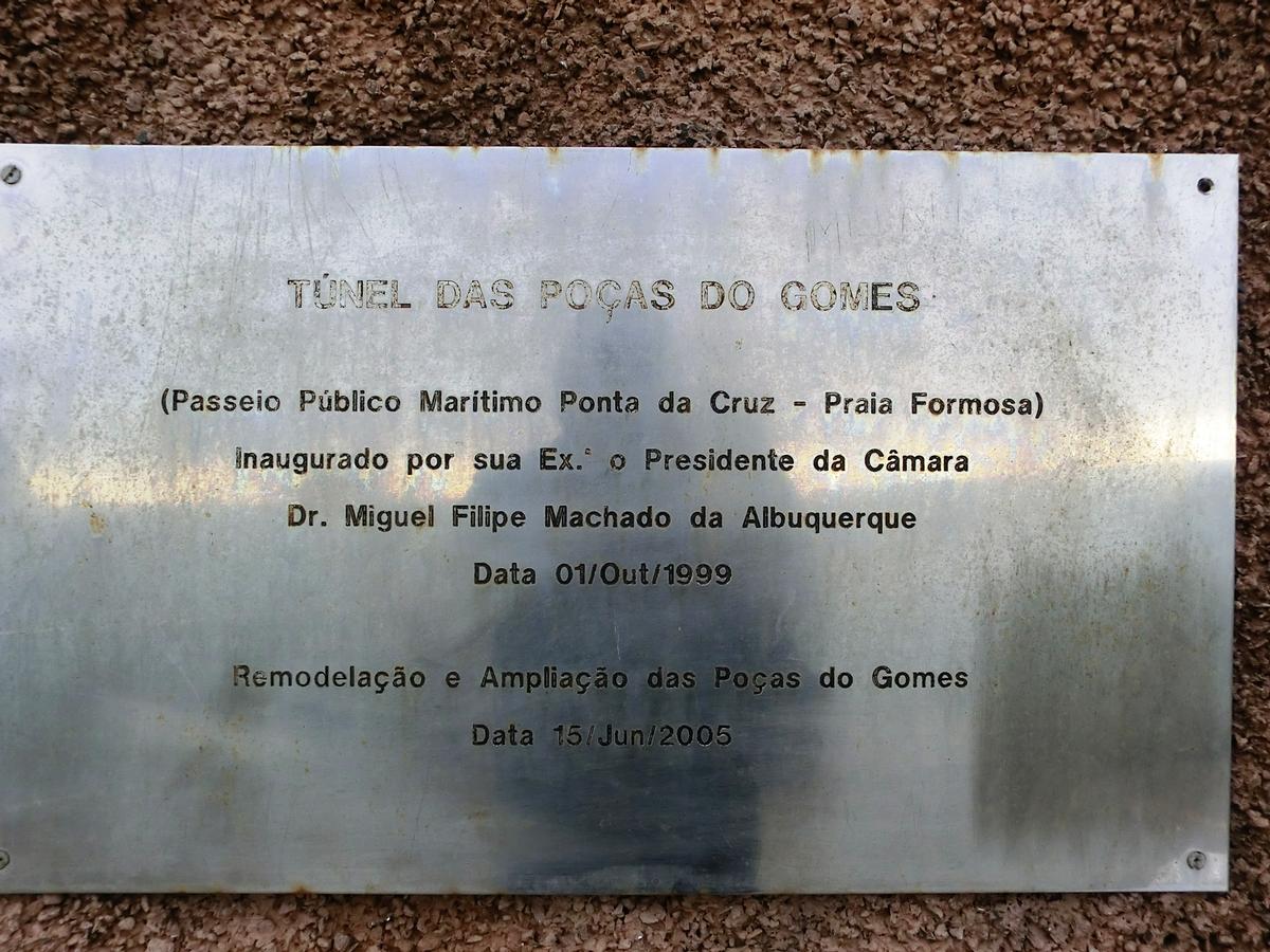 Poças do Gomes Tunnel commemorative plate 