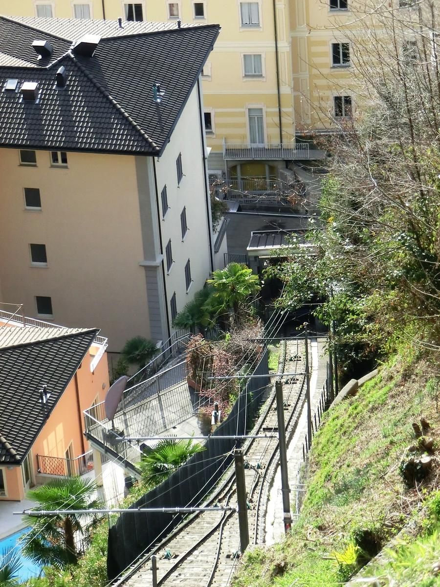 Cassarate-Monte Brè Funicular, first section and Cassarate station 