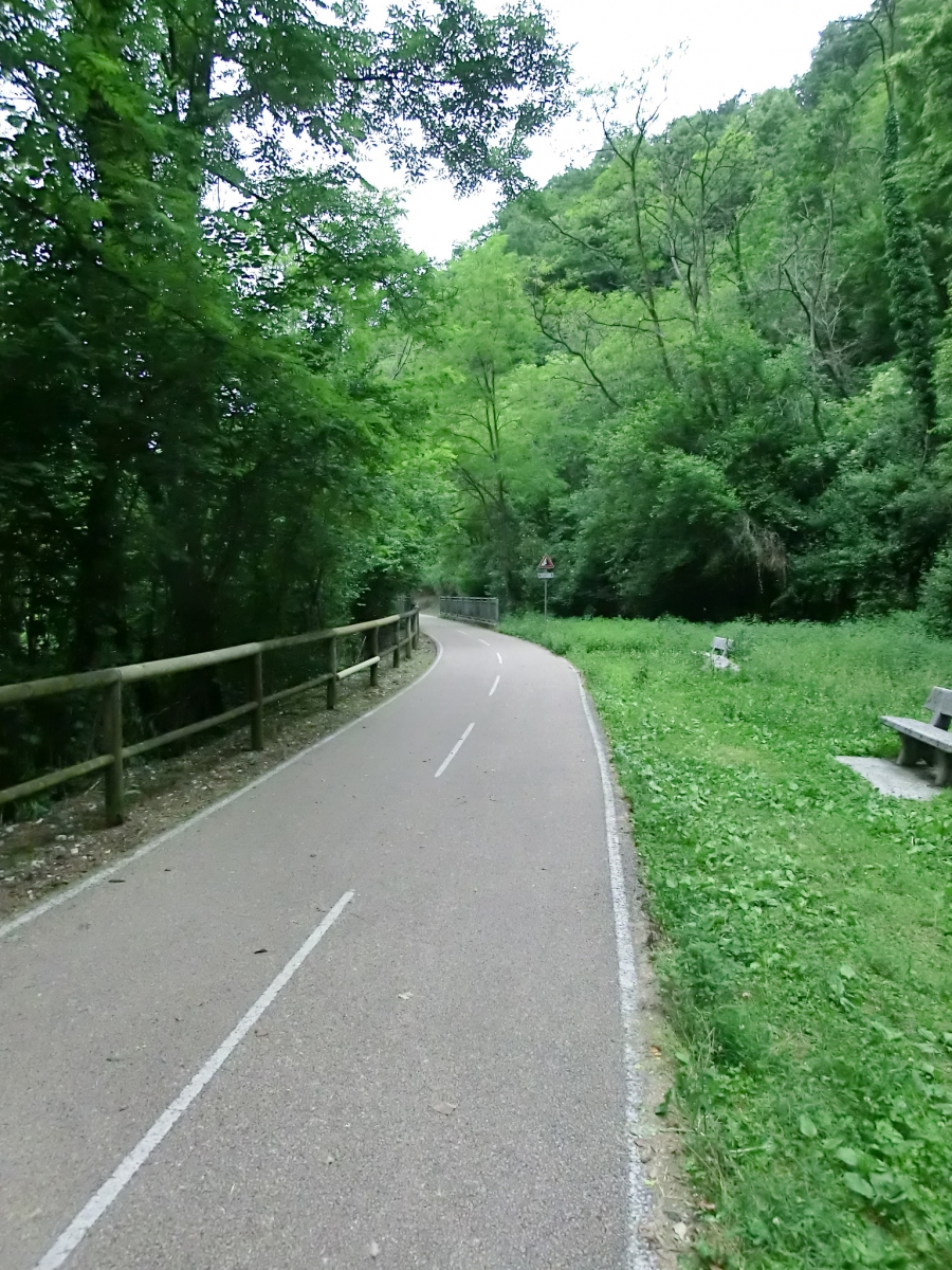 Ferrovia della Valle Brembana section at San Giovanni Bianco, now a cycleway 
