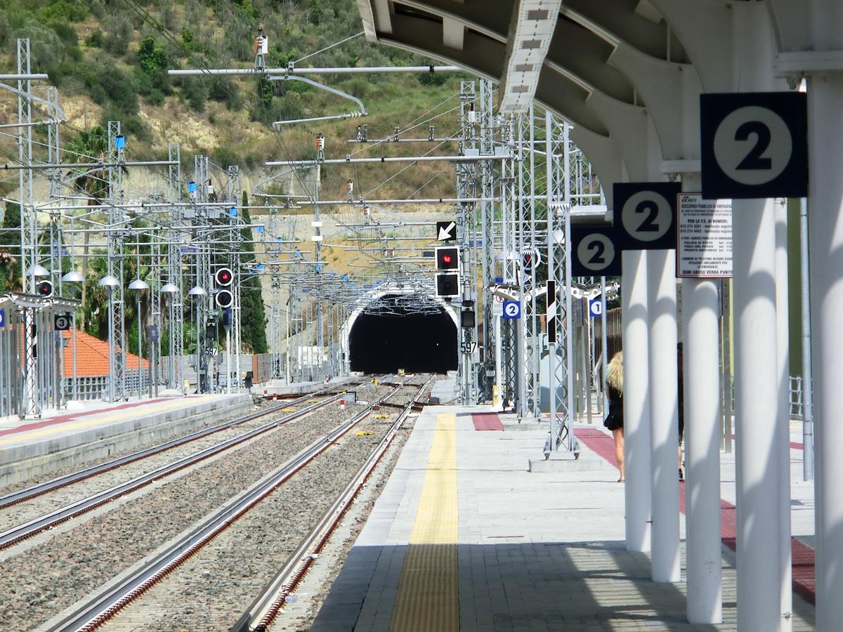 Imperia Station and Gorleri railway tunnel western portal 