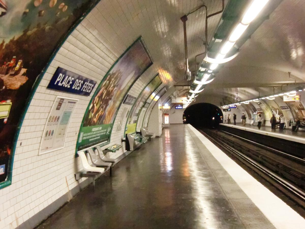 Place des Fêtes Metro Station, line 11 platform 