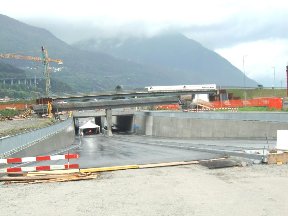 Campisci Tunnel under construction, Above Bellinzona-Lugano Rail Viaduct. in the back Lugano-Bellinzona Viaduct 