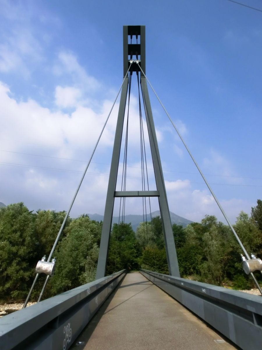 Nembro Footbridge across Serio river 