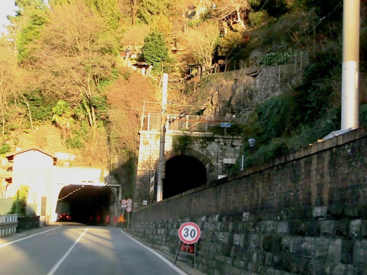 Tre Madonne Tunnel (on the left) and Biosio Tunnel southern portals 