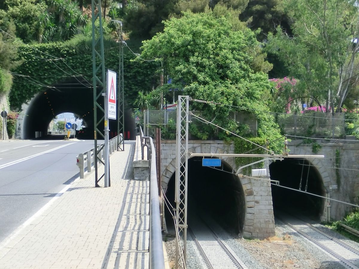 Punta Migliarese Tunnel western portal, Bordighera North and South Tunnel western portals 