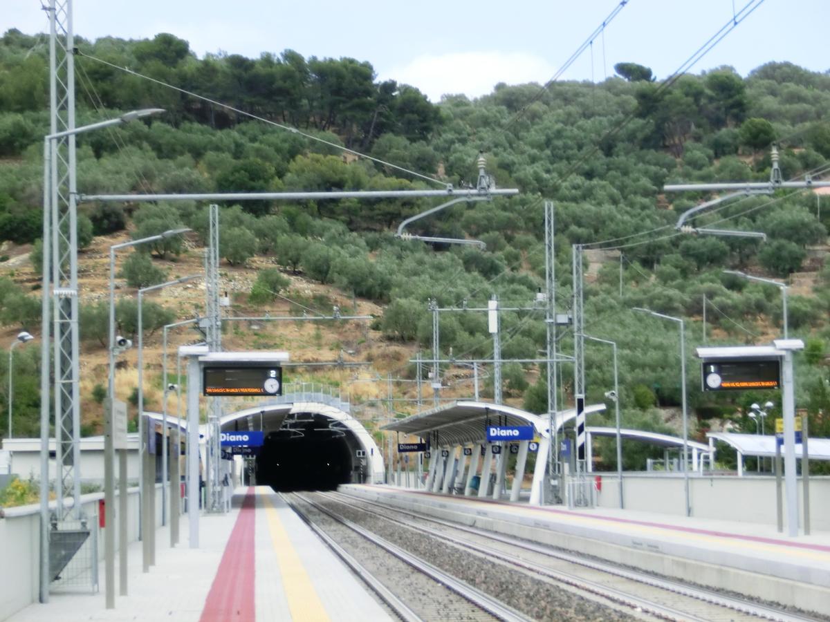 Caighei Tunnel western portal and Diano Station 