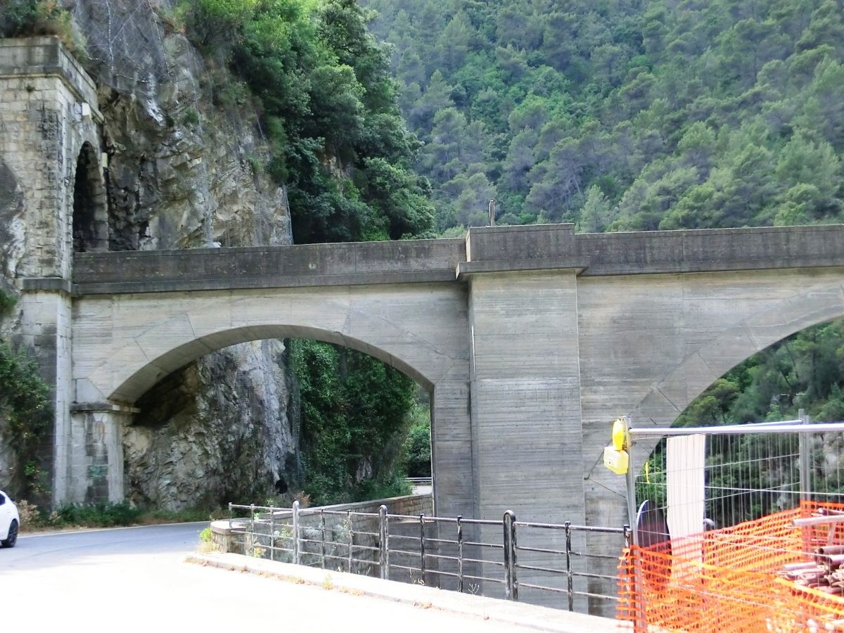 (from left) Colombo Tunnel northern portal and Roia II Bridge 