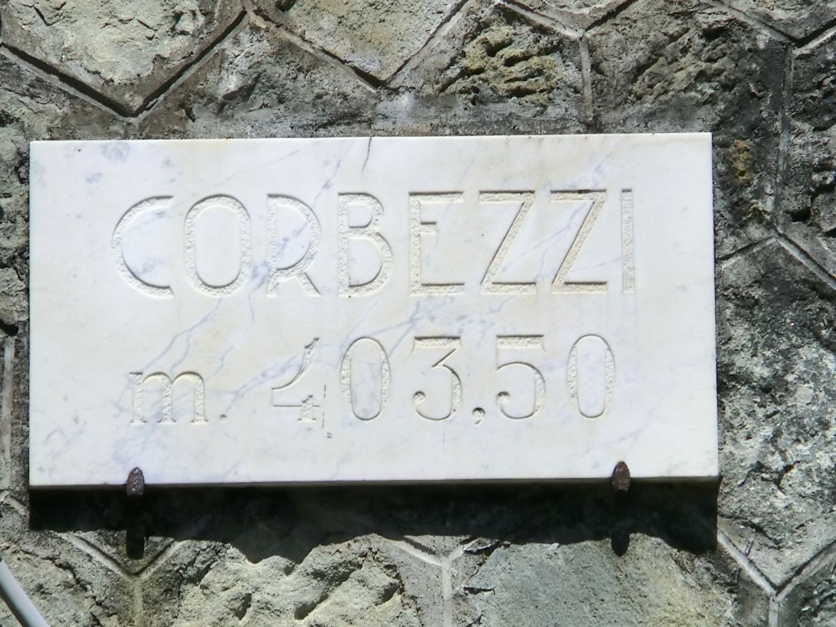 Corbezzi Tunnel southern portal plate 