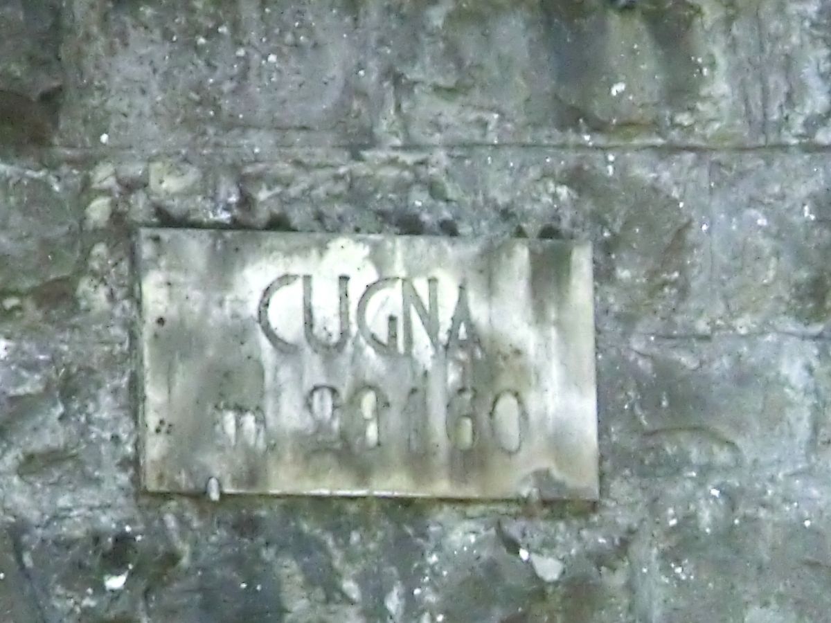 Cugna Tunnel northern portal plate 