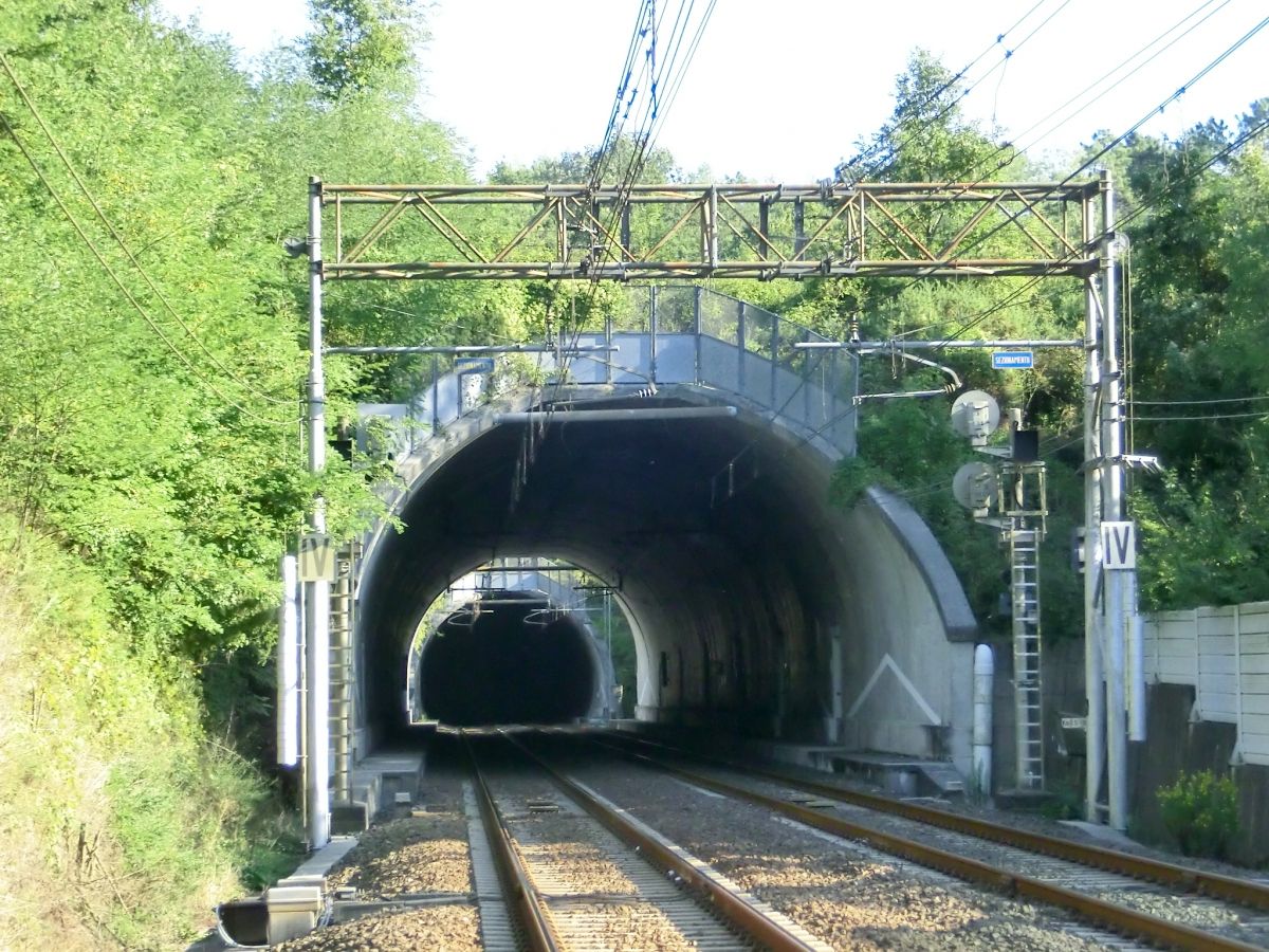 Del Pino Tunnel northern portal; in the back, Monterosso Tunnel northern portal 
