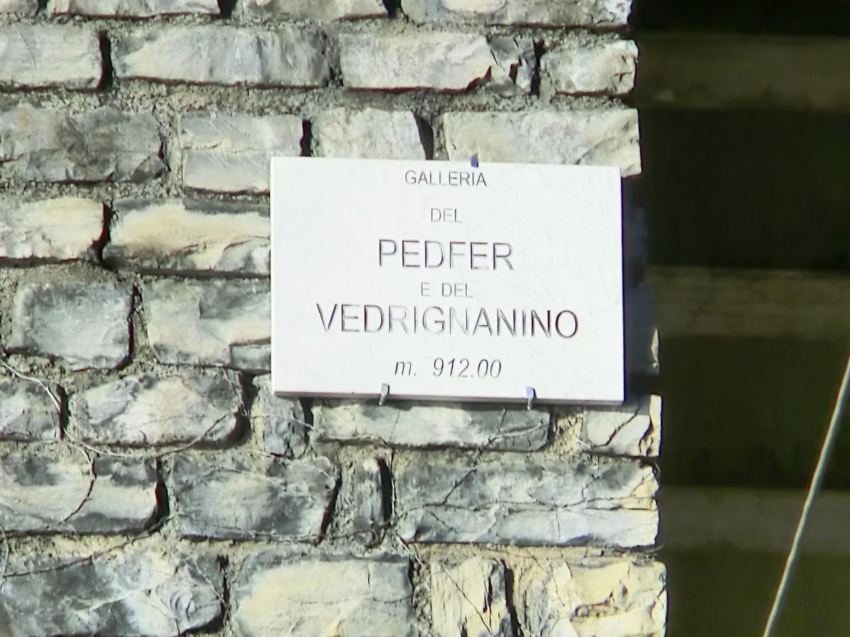 Pedfer-Vedrignanino Tunnel southern portal plate 