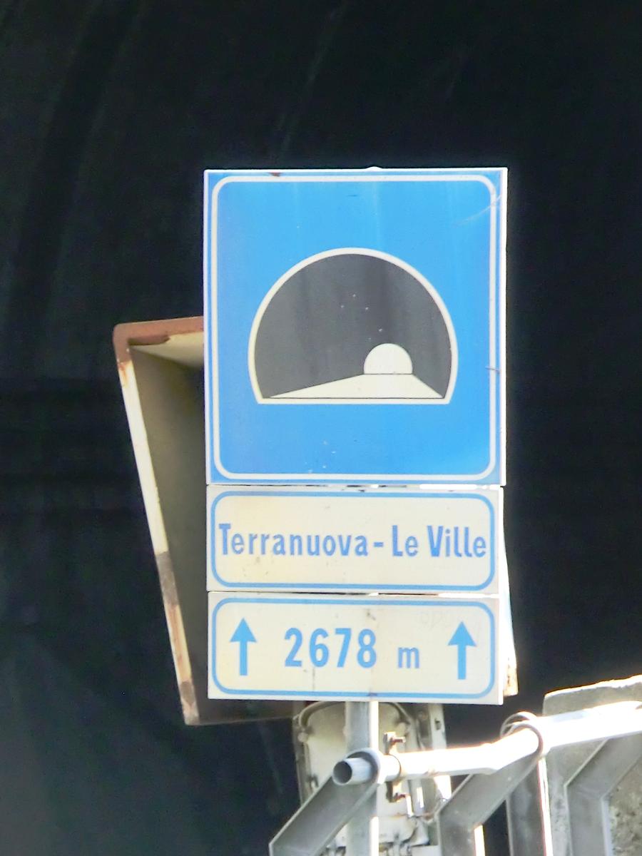 Terranuova-Le Ville Tunnel north-western portal sign 