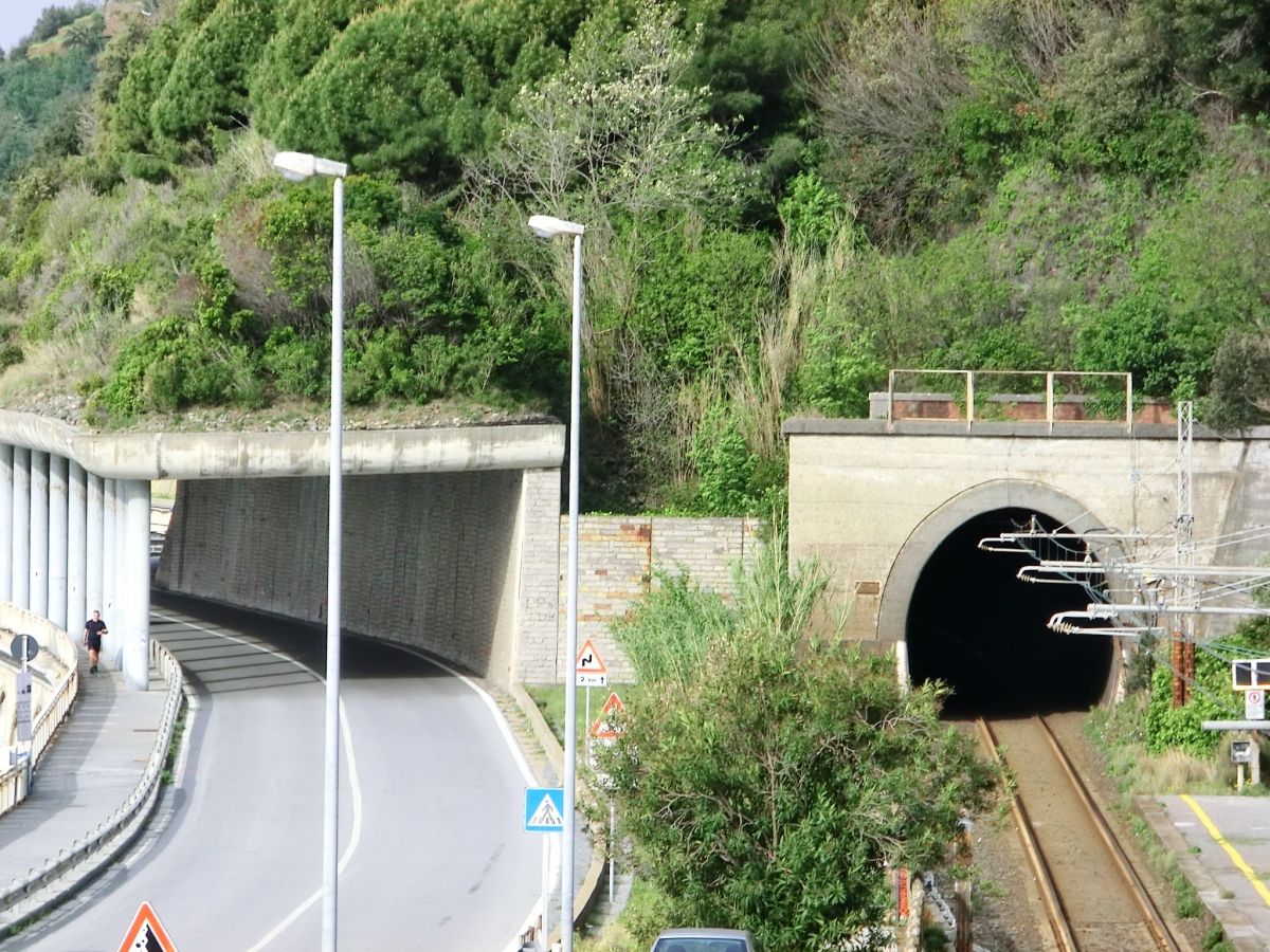 Vesima Railway Tunnel and Vesima SS1 Tunnel eastern portals 