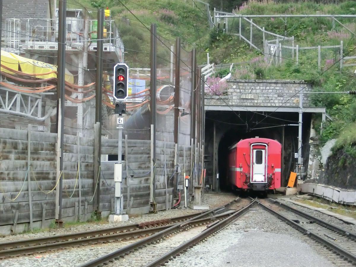 Albula II Tunnel (on the left) and Albula Tunnel northern portals 