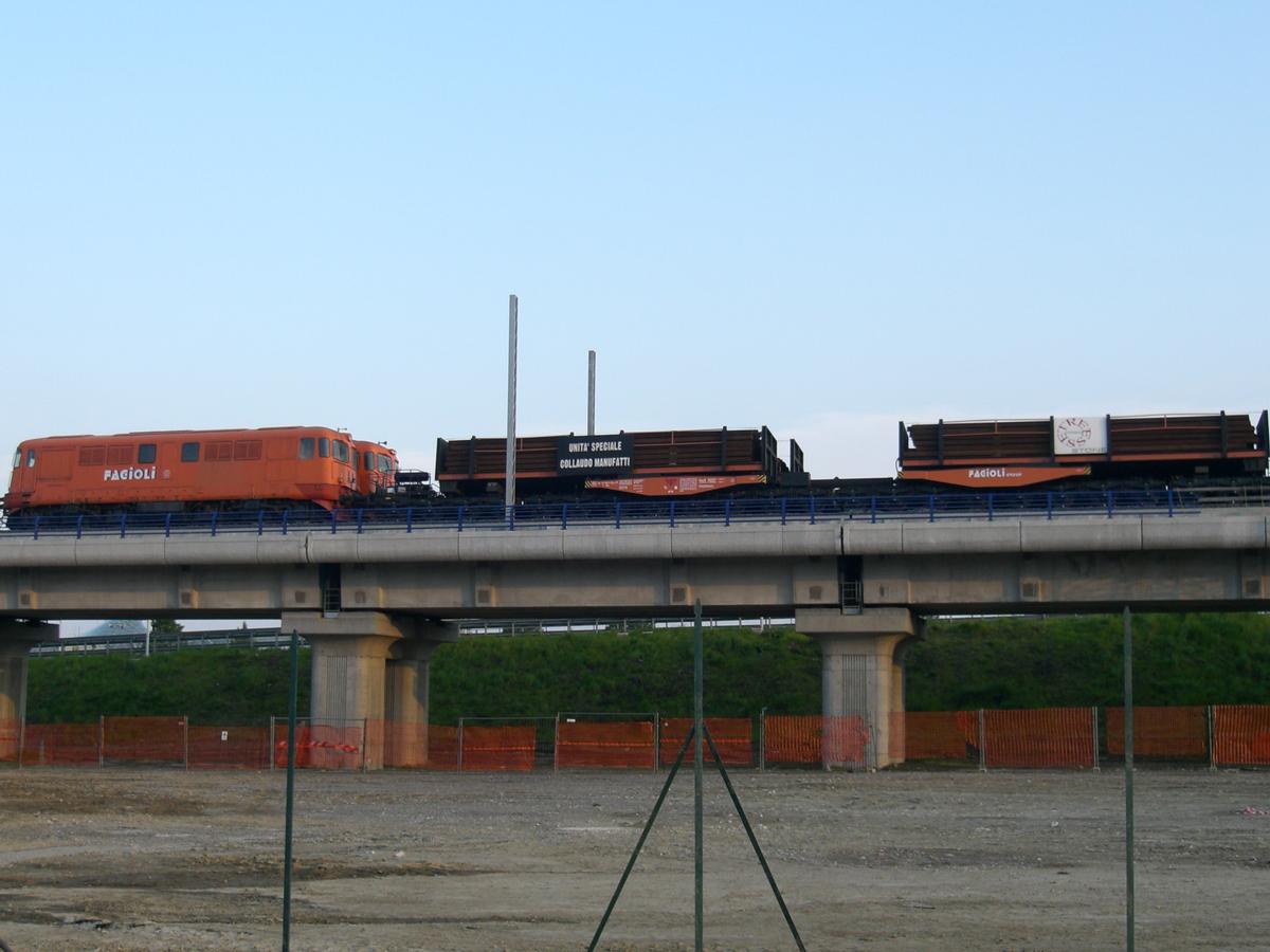 Testing phase of Rho viaduct, TAV line Torino-Milano 