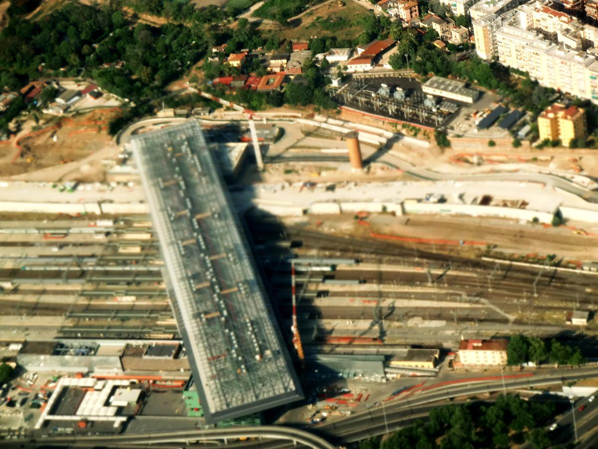 Roma Tiburtina Station aerial view 