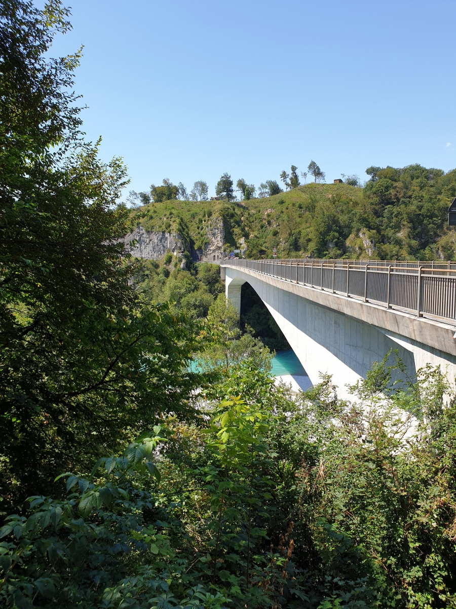 Pinzano Bridge across Tagliamento River 