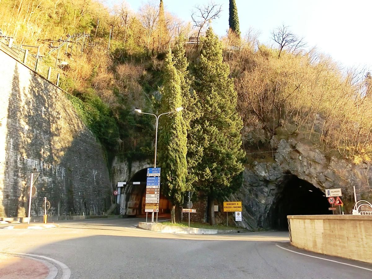 Regolo Tunnel (on the left) and Olivedo Tunnel northern portals from new roundabout 