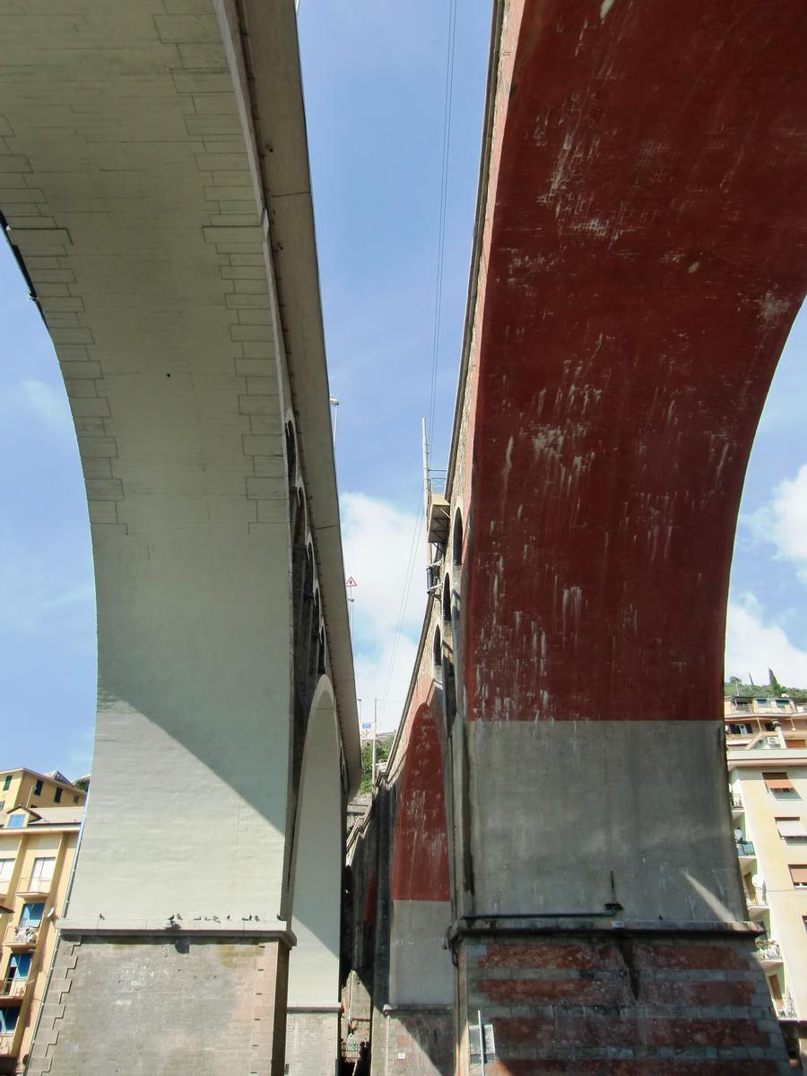 SS1 Aurelia (on the left) and RFI Sori arch bridges 