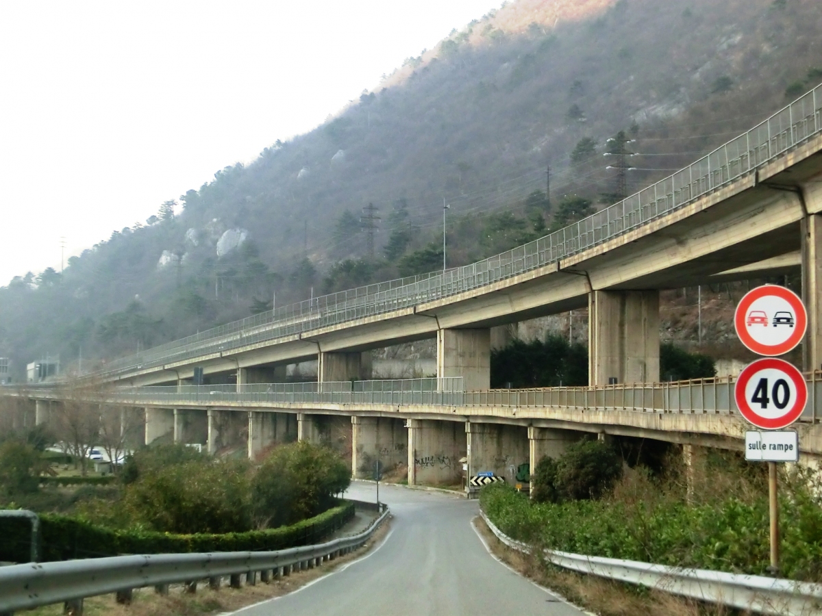 Pradello Viaduct and, above, Tecett Viaduct 