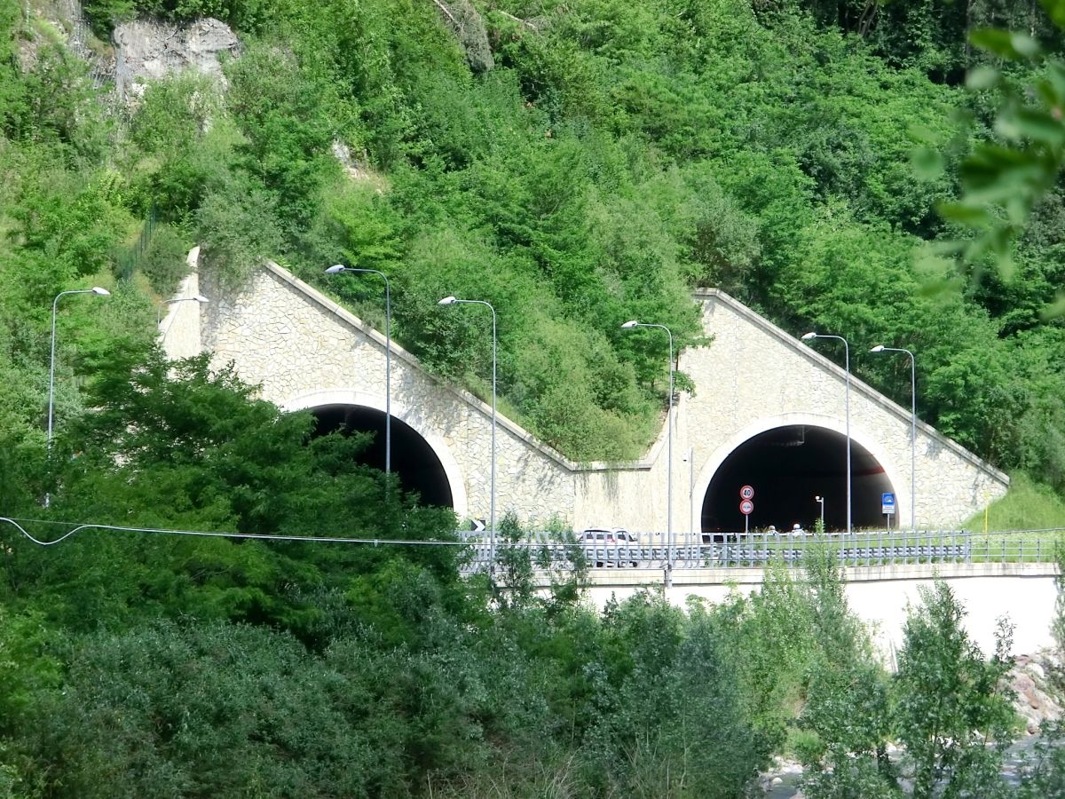 Berzo Tunnel (on the left) and Demo Tunnel northern portals 