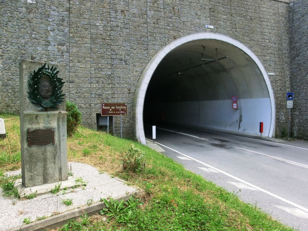 Martiri del Turchino 19 Maggio 1944 Tunnel northern portal On the left, monument to the world-class cyclist Costante Girardengo