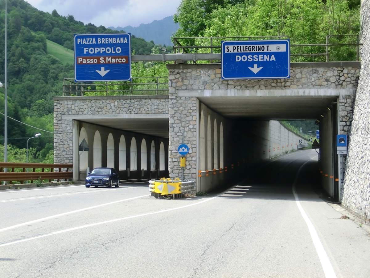 Svincolo Dossena I (on the left) and Svincolo Dossena II Tunnel southern portals 