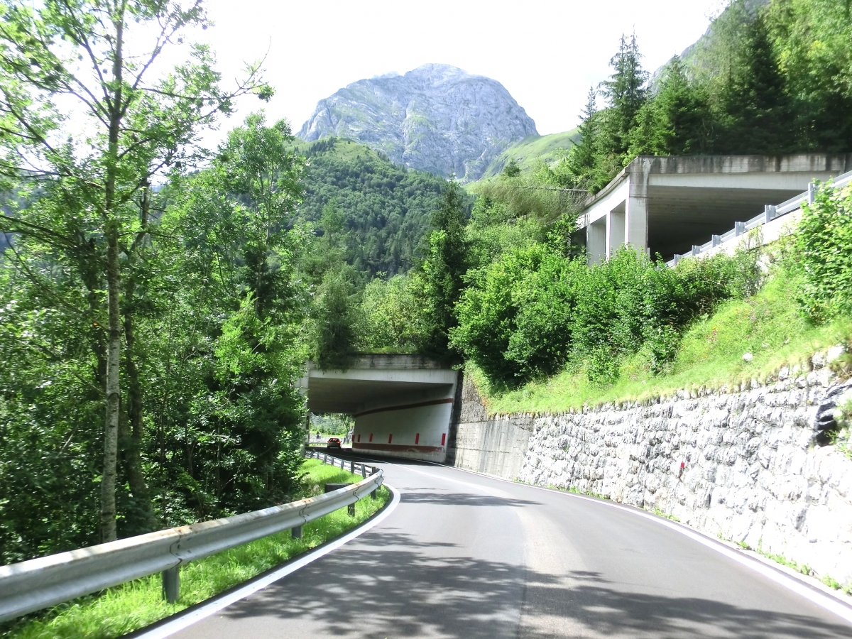 Monte Croce VI Tunnel (on the left) and Monte Croce VII Tunnel eastern portals 