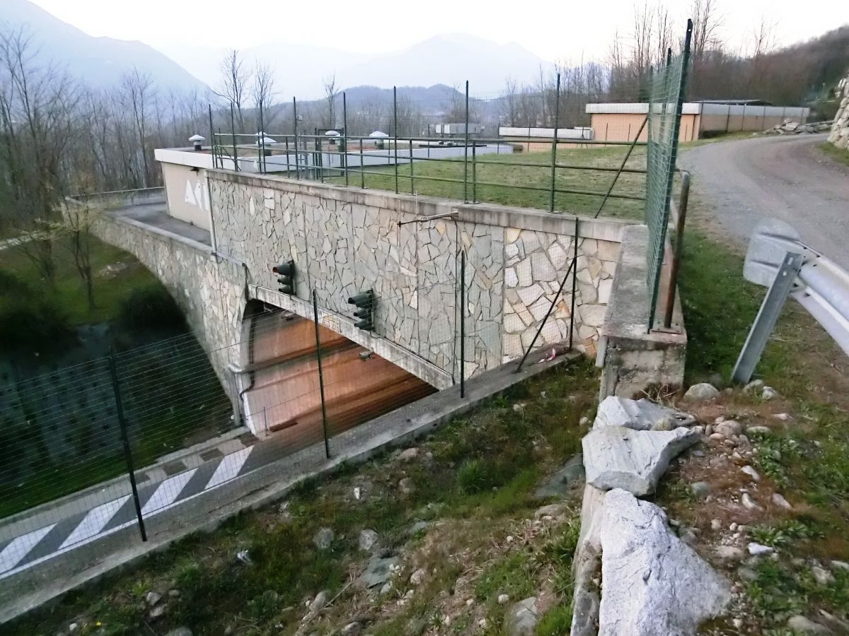 Monte Cuneo Tunnel southern portal and technical buildings 