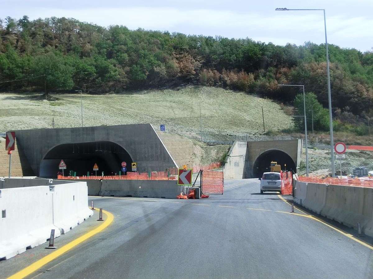 Old (on the right) and new Cancelli Tunnel western portals 