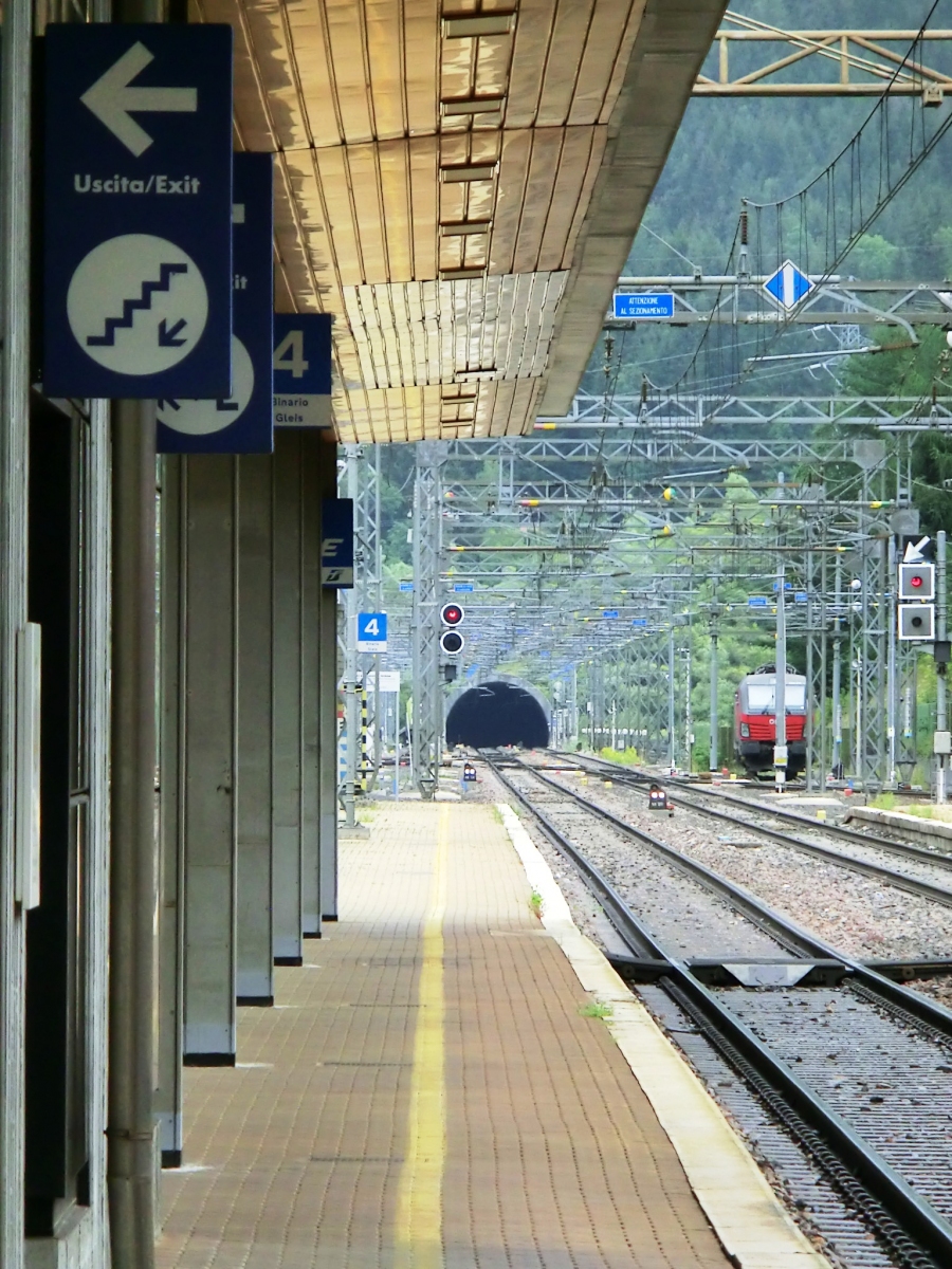 Tarvisio Boscoverde Station and, in the back, Leila Tunnel southern portal 