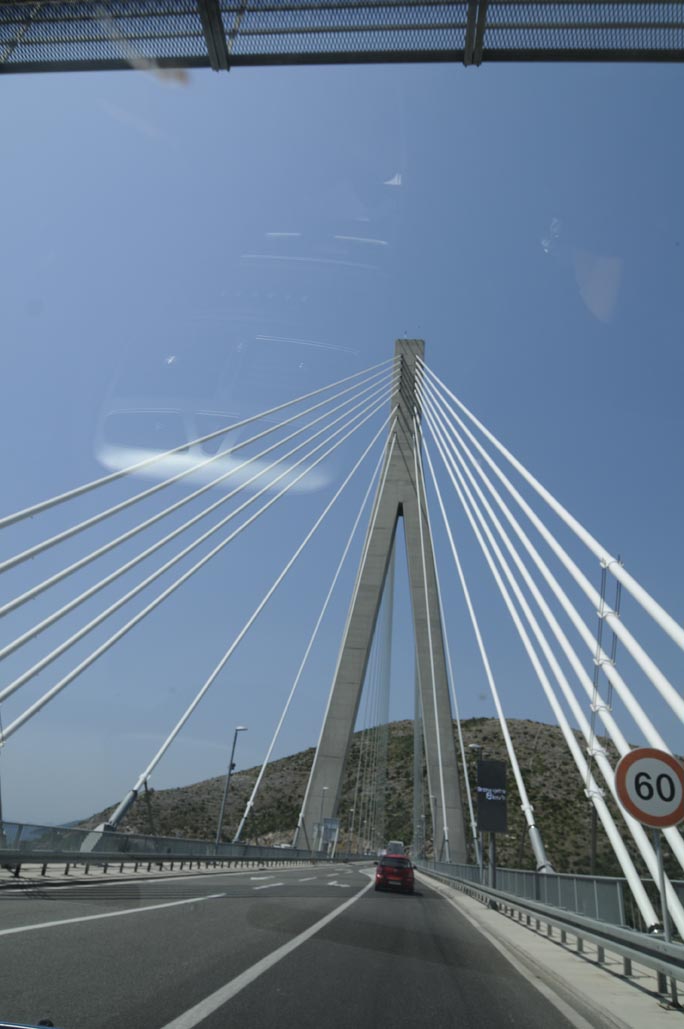 Fahrt über die Franjo-Tudjman-Brücke in nördlicher Richtung 