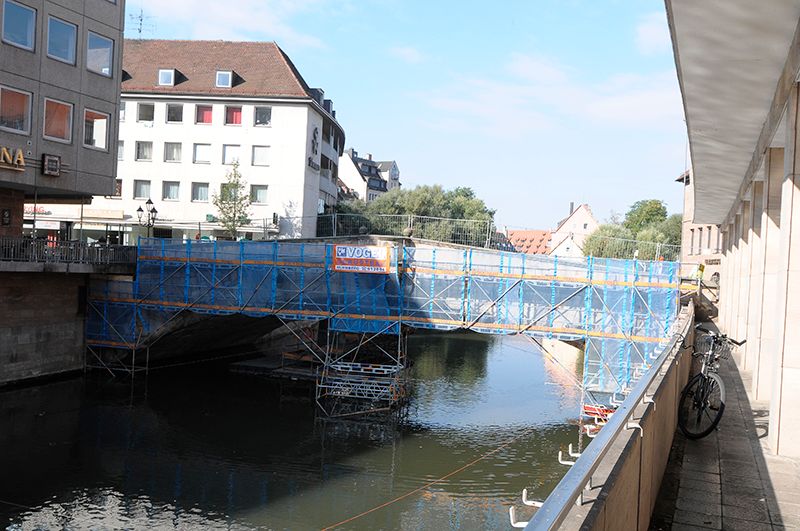 Museumsbrücke während der Sanierung 