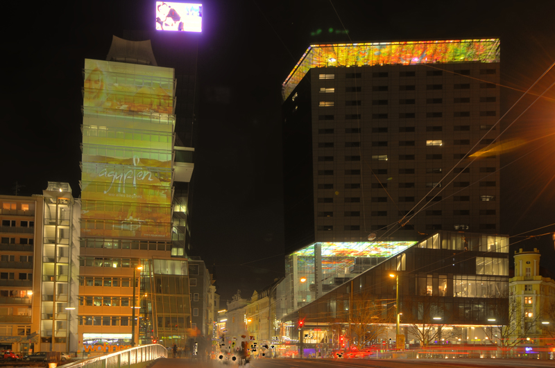 Praterstraße 1 rechts im Bild, Generali Media Tower links 