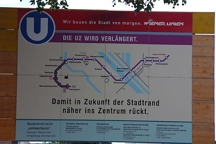 Extension of the U 2 subway line in Vienna 