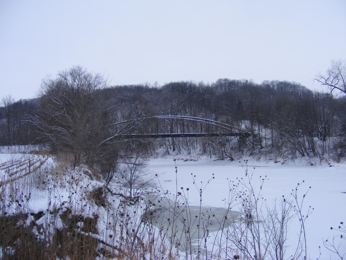Media File No. 102384 Located over the Le Seuer River on Twp. Rd. 190 in Mankato Twp. near Skyline. Built in 1873 by the Wrought Iron Bridge Company of Canton, OH, the 190 ft. long bridge is the longest of its type in the USA and the second longest in the world