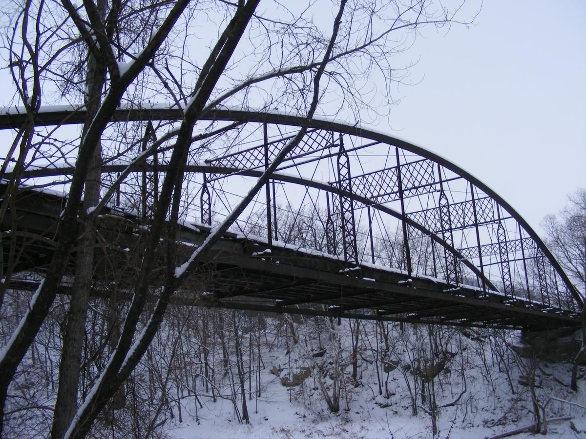 Media File No. 102390 Located over the Le Seuer River on Twp. Rd. 190 in Mankato Twp. near Skyline. Built in 1873 by the Wrought Iron Bridge Company of Canton, OH, the 190 ft. long bridge is the longest of its type in the USA and the second longest in the world