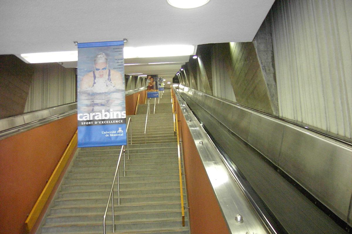 Fiche média no. 90406 Station Université de Montréal; Escaliers de l'édicule Est allant rejoindre le pavillon central de l'université. 10/12 Ligne Bleue Métro de Montréal