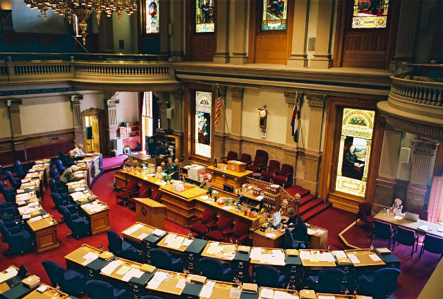 Inside the State Senate chamber 