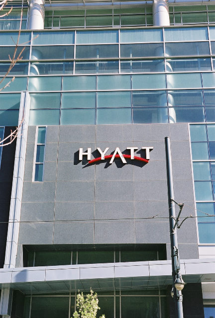 Hyatt Regency Hotel. Building signage 