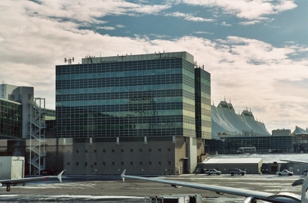 View of the airport office building that is part of the main passenger terminal 