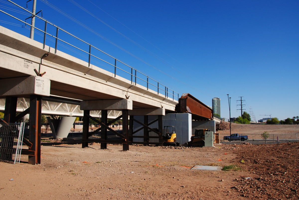 Tempe Railroad Bridge Looking at the repaired section of the bridge. This section was destroyed on 29 July, 2020 when a train derailed and caught fire.