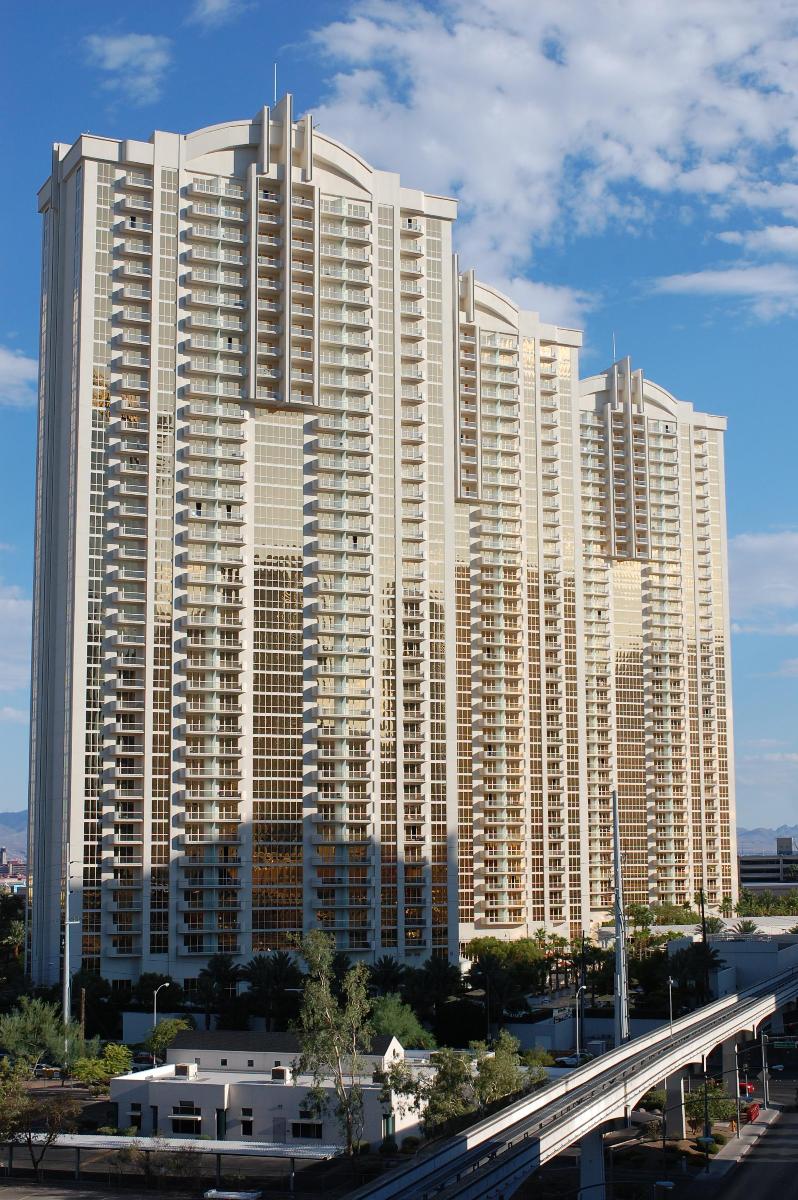 View from the north. Left to right: MGM Residence Tower C, MGM Residence Tower B, MGM Residence Tower A 