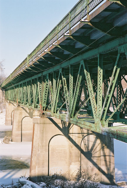 Views of the Old Shakopee Bridge. This bridge is now only open to pedestrians and bicycles 