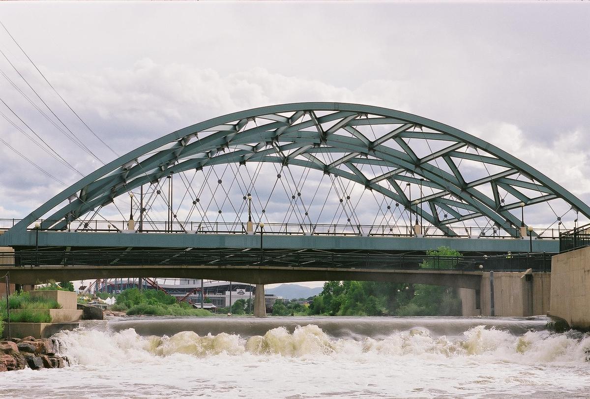 Views of the bridge taken during high Spring runoff 