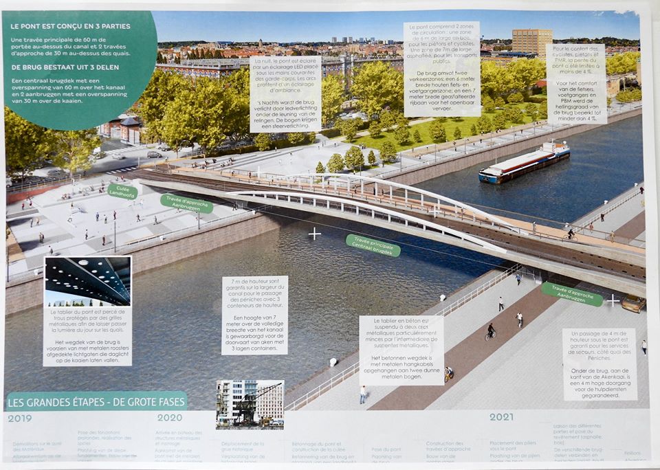 Pont Suzan-Daniel présentation générale du projet : le pont comporte une travée centrale (avec arcs) et deux travées d'approche. Seule la travée centrale est en cours de construction