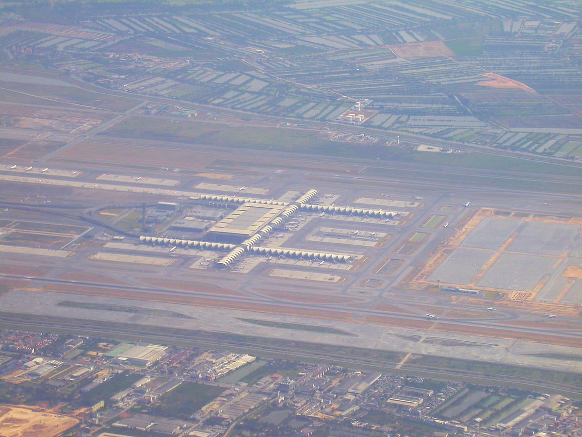 Vue aérienne de l'aéroport 