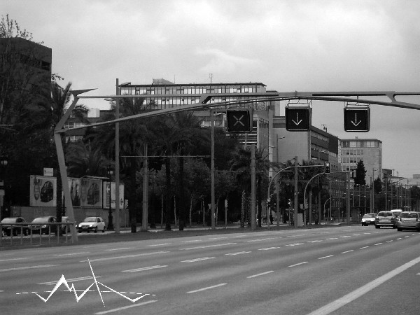 Traffic Signs, Avda. Diagonal, Barcelona, Spain by Santiago Calatrava 